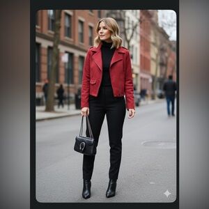 Philosophy Red Faux Suede Jacket